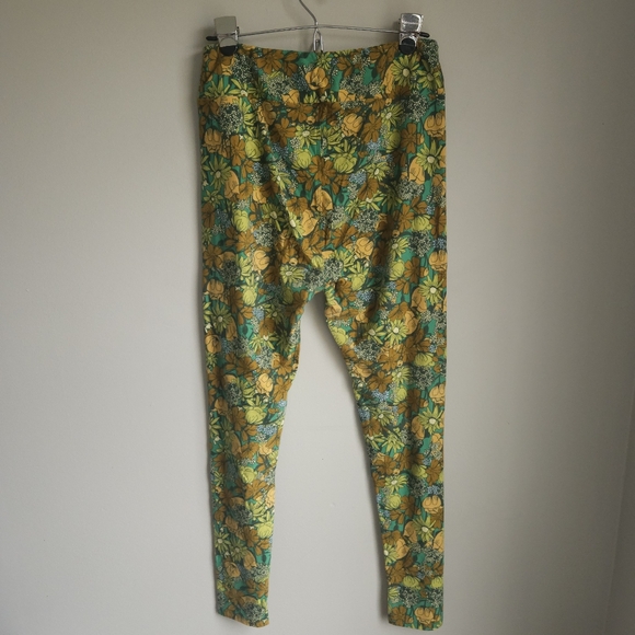 Lularoe Tall and Curvy Leggings Womens OS Stretch Floral 70s Groovy Flower Power - Picture 3 of 6